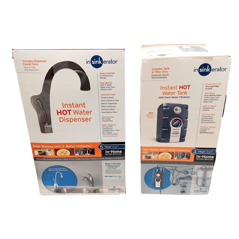 InSinkErator F-GN1100 Instant Hot Water Dispenser Tank And Filter System Nickel